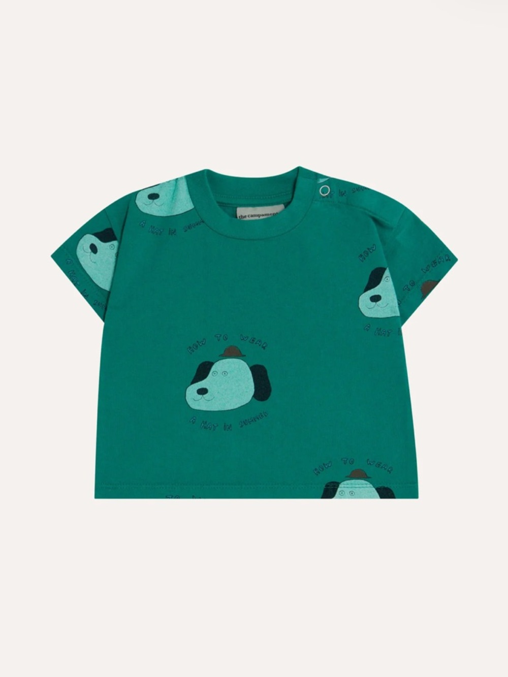 Green Puppy Print Short-Sleeve Tee for Kids